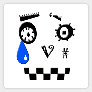 ASCII Robot is Crying a Blue Tear Sticker